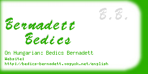 bernadett bedics business card